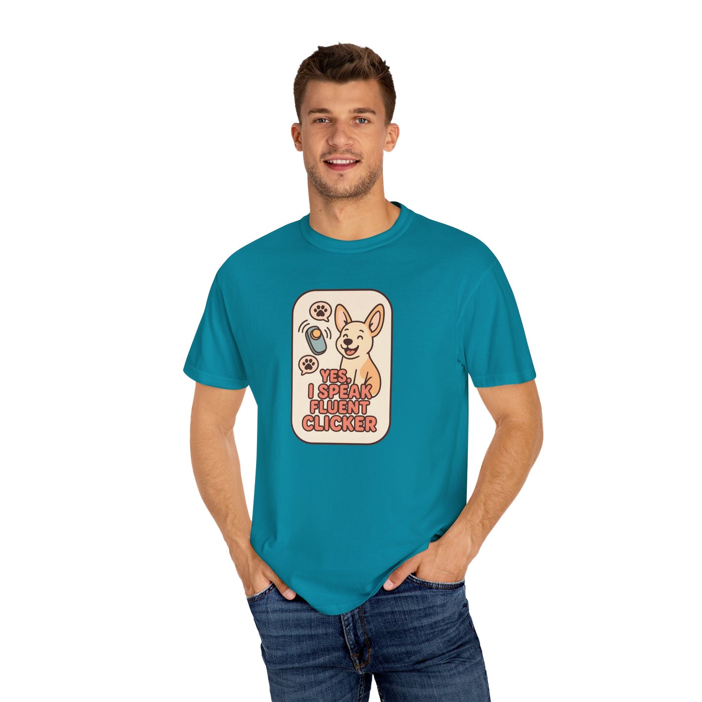 Yes, I Speak Fluent Clicker T-Shirt | Dog Trainer Gift, Animal Lover Apparel, Fun Pet Owner Top, Unique Graphic Tee, Funny Gift
