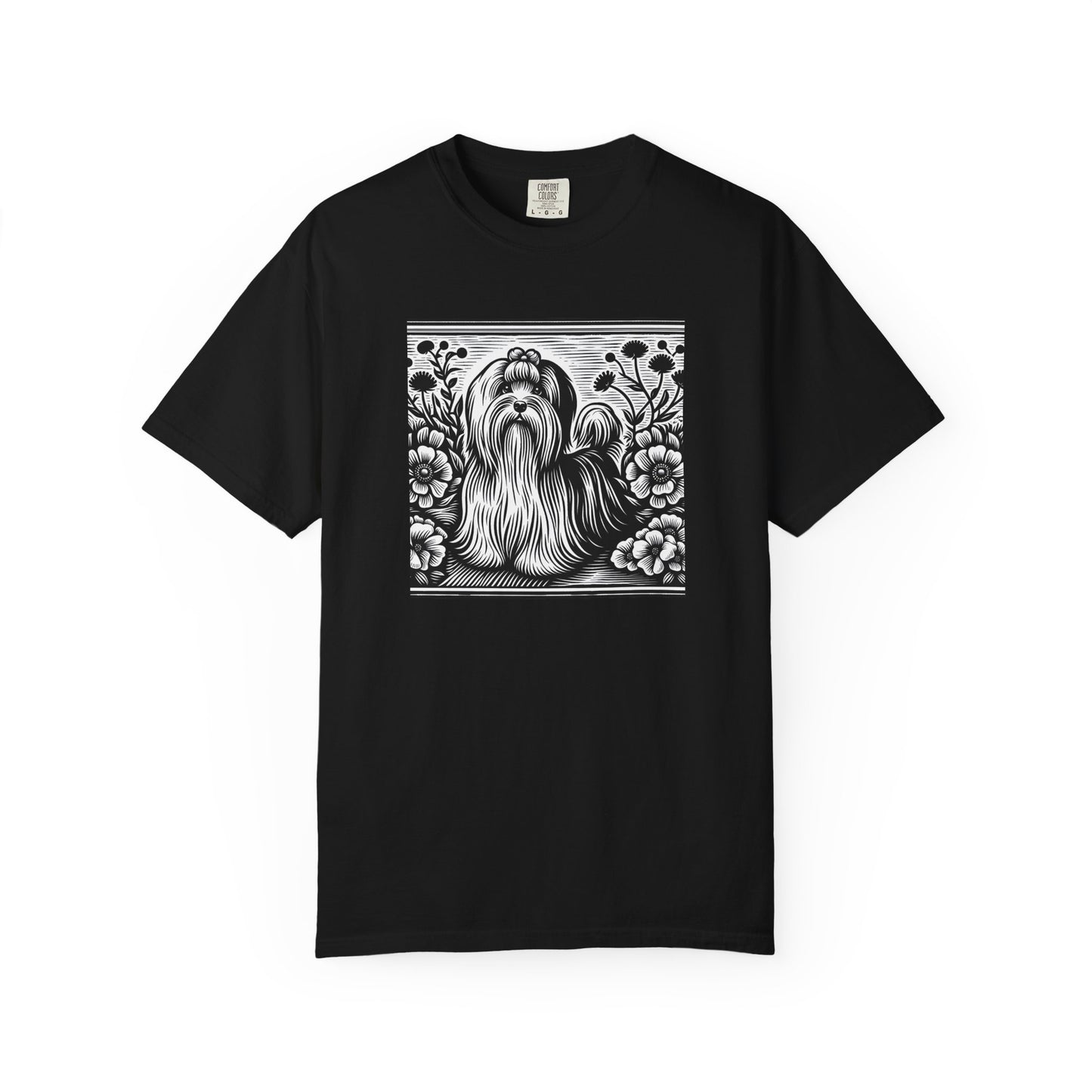 Havanese - Unisex Garment-Dyed T-shirt with Floral Dog Design - Perfect for Pet Lovers