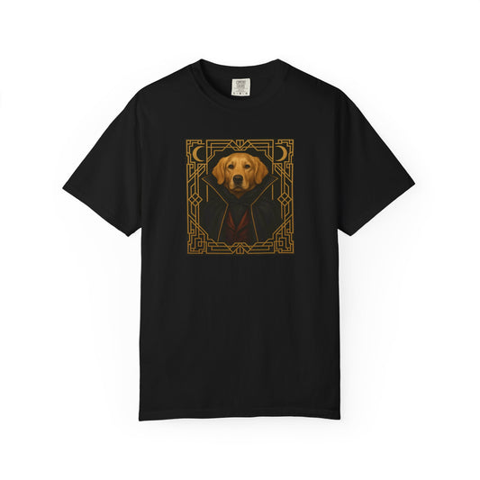 Garment-Dyed T-shirt - Golden Retriever Vampire, Dogcula