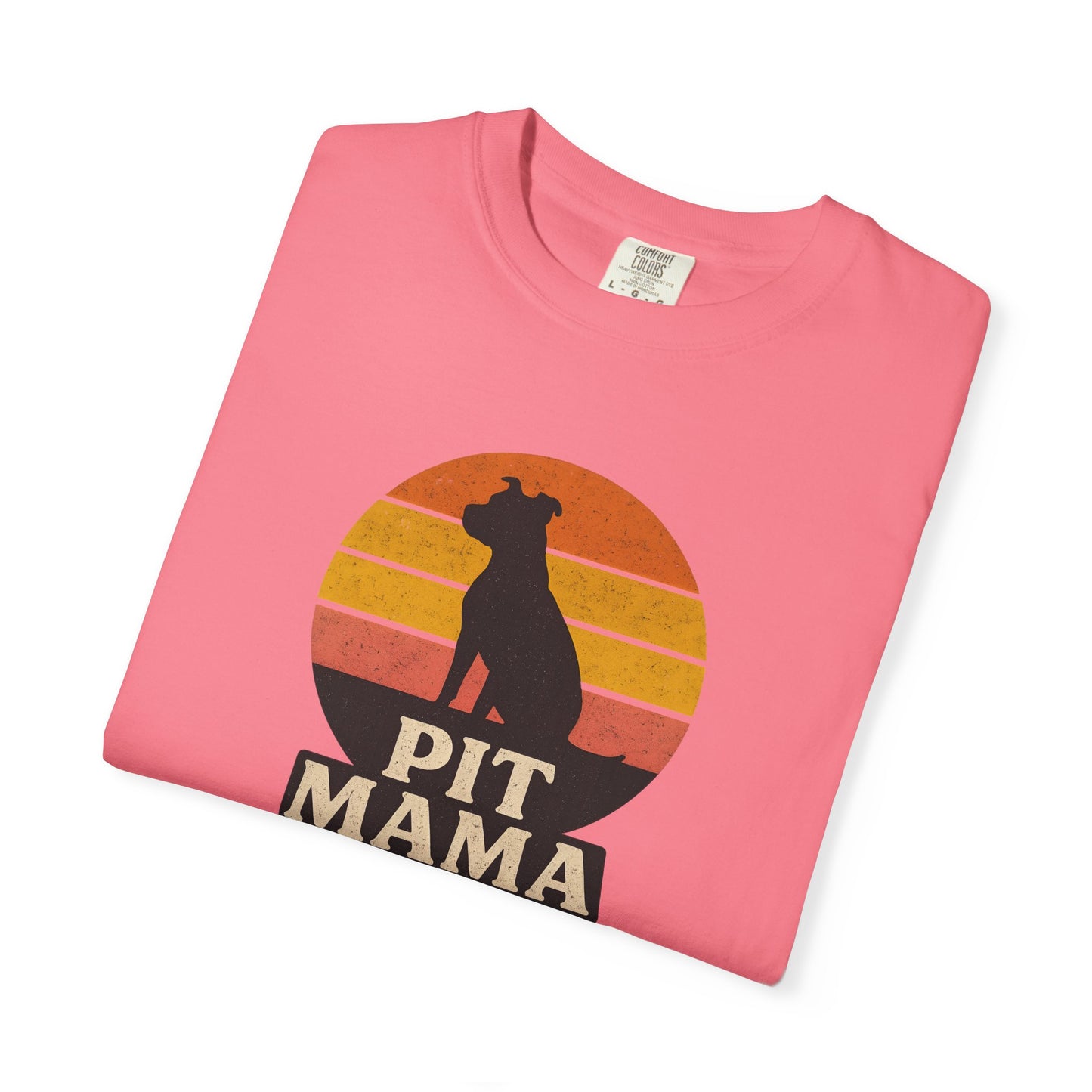 PIT MAMA Unisex Garment-Dyed T-Shirt, Dog Lover Gift, Pet Mom Apparel, Casual Tee, Perfect for Everyday Wear