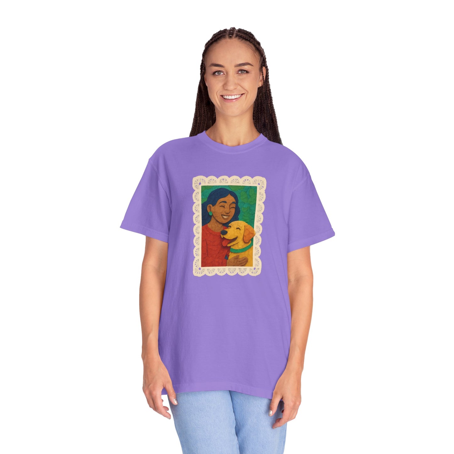 Dog Mom T-shirt - Unisex Garment-Dyed Tee for Dog Lovers