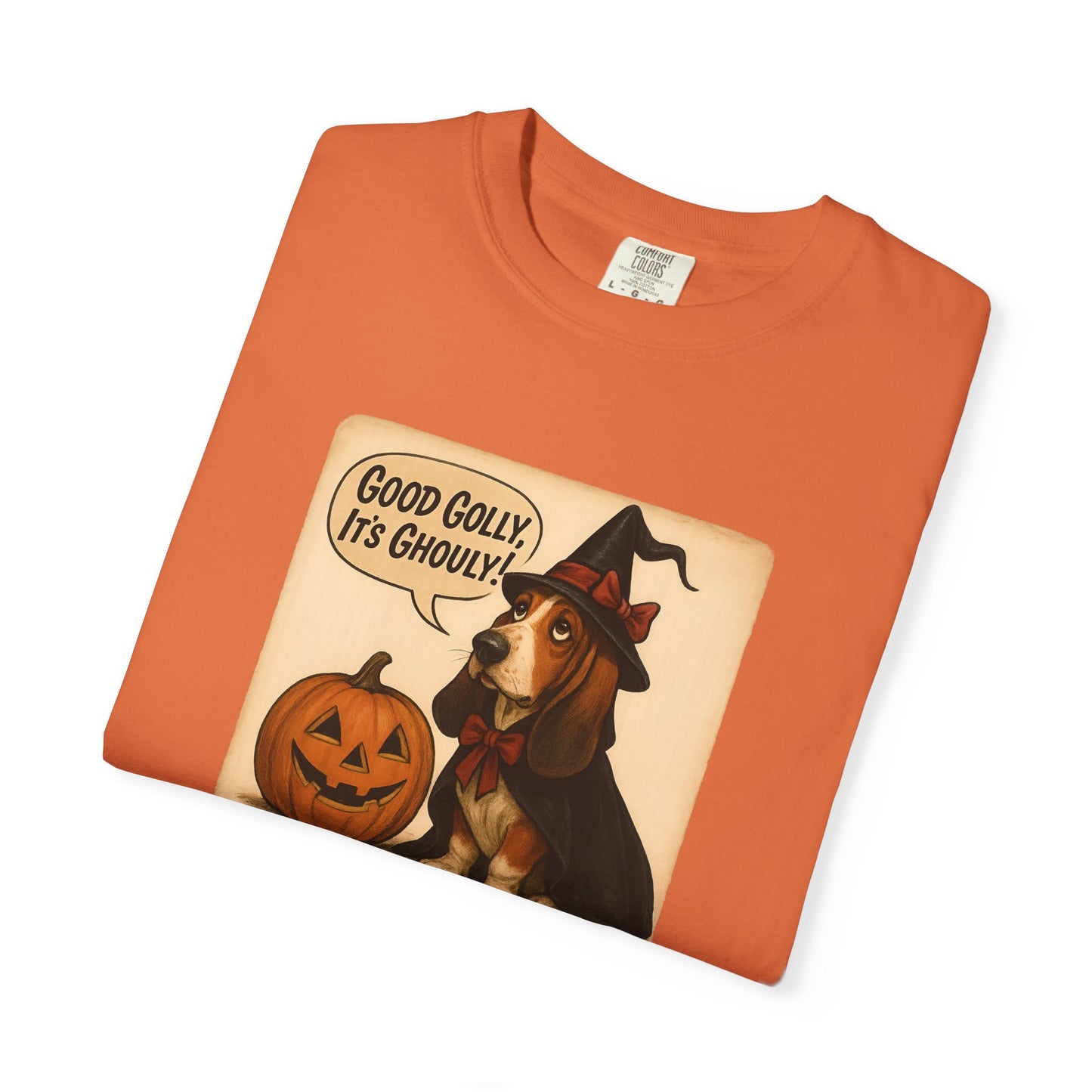 Halloween-Themed Unisex T-Shirt, Whimsical Dog Design, Cute Witch Shirt, Fall Fashion Top, Trick or Treat Apparel