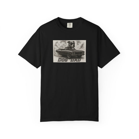 Dog Dad - American Staffordshire Terrier - Cool Dogs in Cool Cars T-Shirt Collection