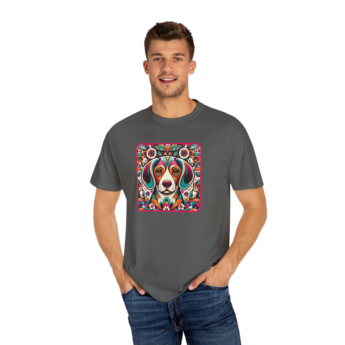 Colorful Dog Art T-Shirt - Perfect for Animal Lovers