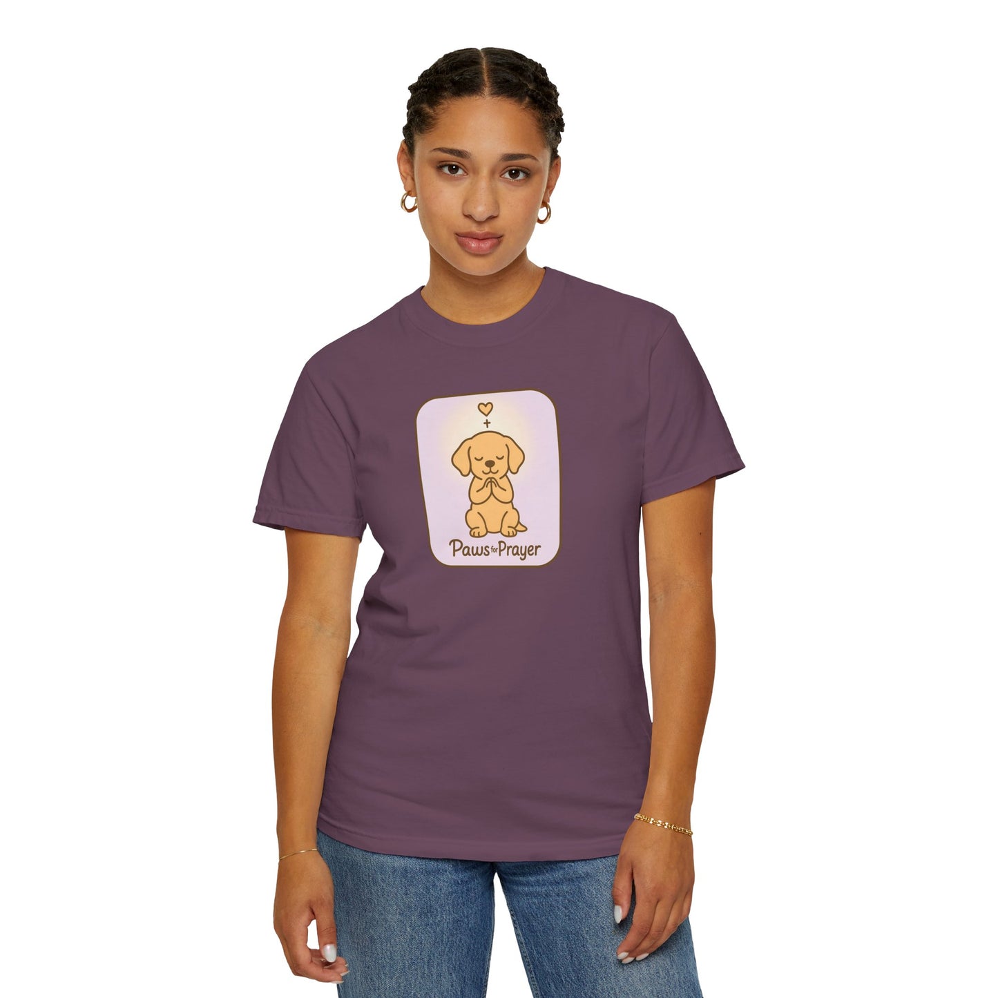 Prayerful Paws Unisex T-Shirt, Dog Lover Gift, Cute Pet Tee, Animal Prayer Shirt, Casual Animal Tees, Gift for Dog Owners