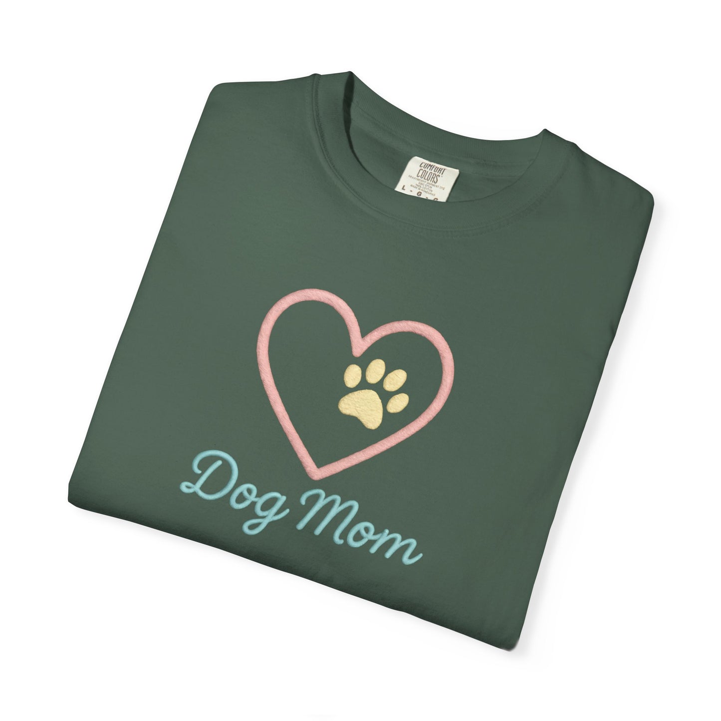 Dog Mom T-Shirt, Garment-Dyed Tee for Dog Owners, Perfect Gift for Pet Lovers, Casual Wear, Animal Lover Shirt