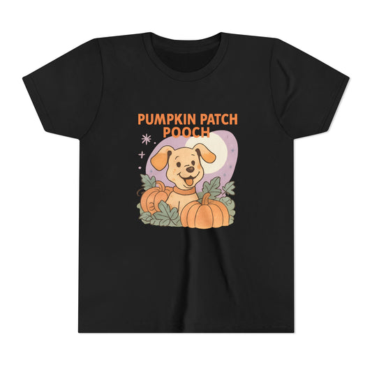 Pumpkin Patch Dog Youth Tee | Cute Halloween Shirt, Kids Fall Apparel, Dog Lover Gift, Autumn T-Shirt, Halloween Celebration
