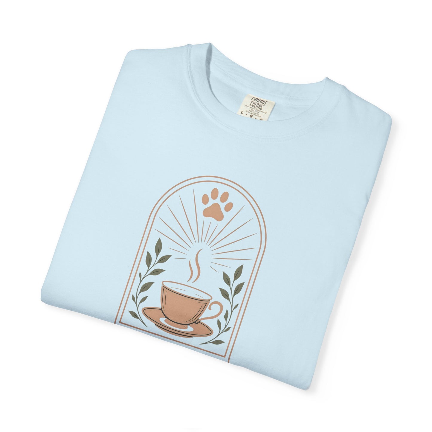 Serenity Coffee and Paws T-Shirt, Unisex Garment-Dyed Tee for Comfort, Perfect Gift for Pet Owners, Relaxation Apparel, Summer Casual [...]