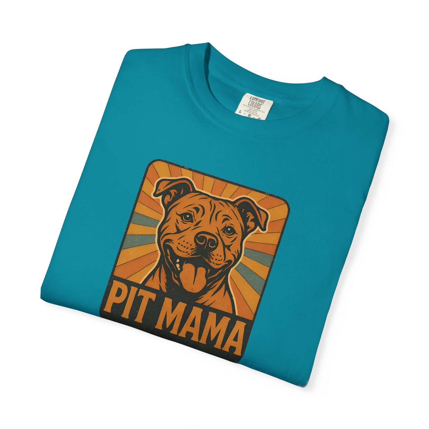 Pit Mama Unisex Garment-Dyed T-Shirt, Dog Lover Gift, Animal Rescue Tee, Pitbull Mom Shirt, Casual Wear, Pet Mom Apparel