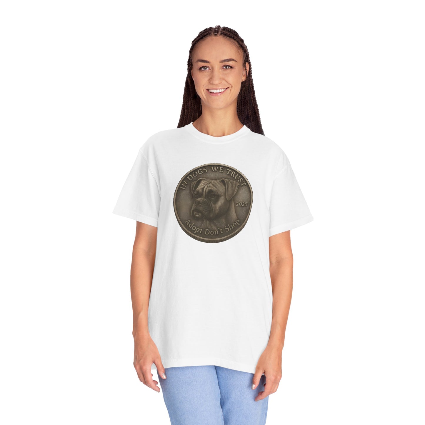 Adopt Don't Shop State Coin T-Shirt Collection - Proud Dog Breed Illustrations