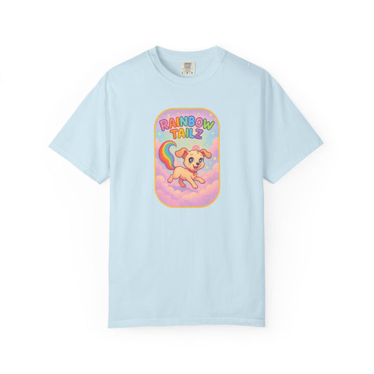 Cute Pet T-Shirt, Rainbow Tail Tee, Graphic Tee for Dog Lovers, Birthday Gift, Cozy Casual Wear, Mother's Day Gift