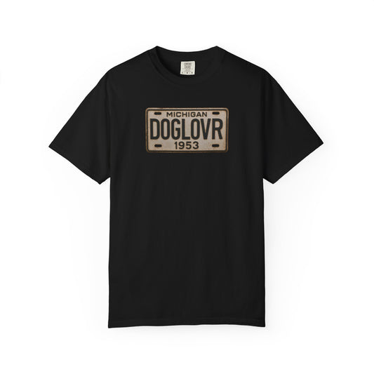 Vintage Michigan DOGLOVR State License Plate T-Shirt