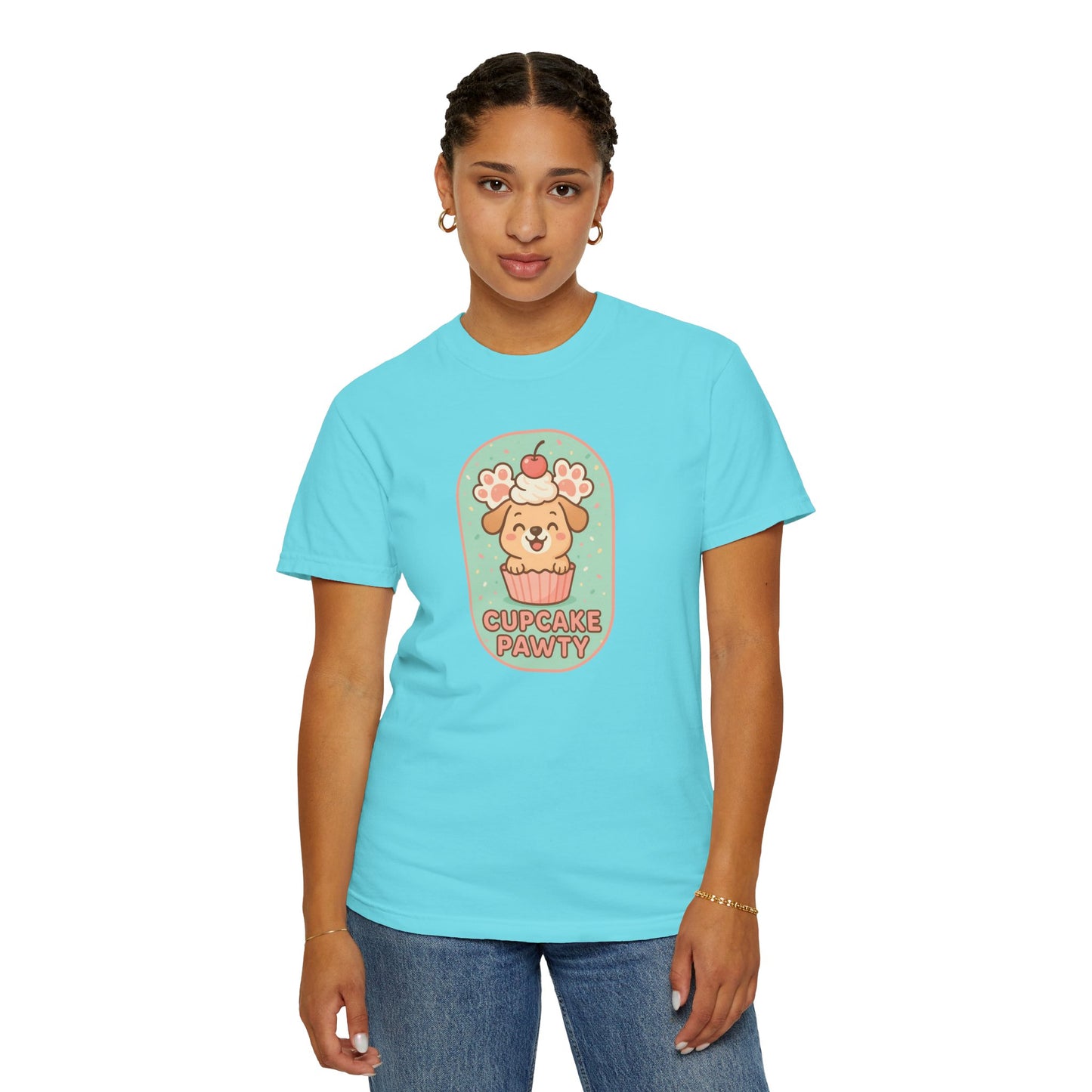 Cute Dog Cupcake Pawty Unisex T-shirt, Perfect for Animal Lovers, Pet Birthdays, Gifts, Casual Wear, Fun Gatherings, Dog Celebrations