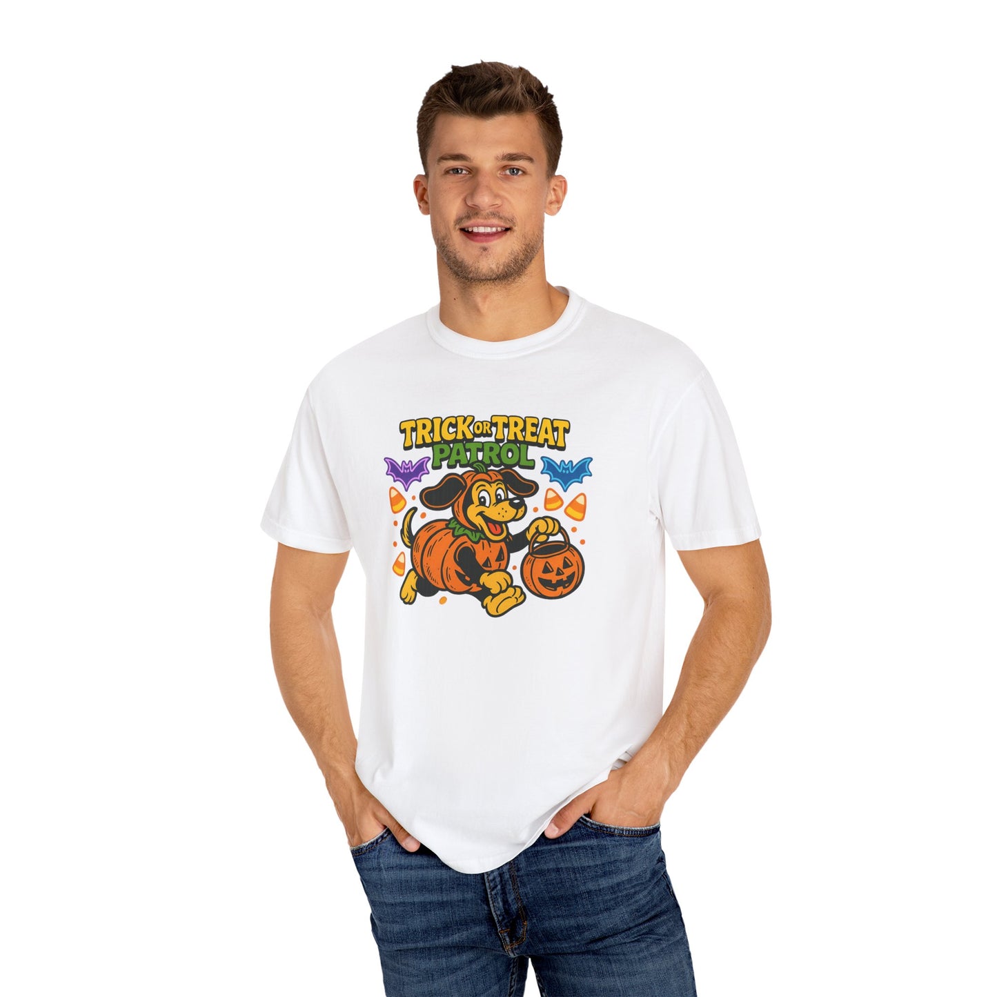 Halloween Dog Patrol Unisex T-shirt, Spooky Pet Lovers Tee, Trick or Treat Shirt, Fall Festival Clothing, Cute Halloween Gift