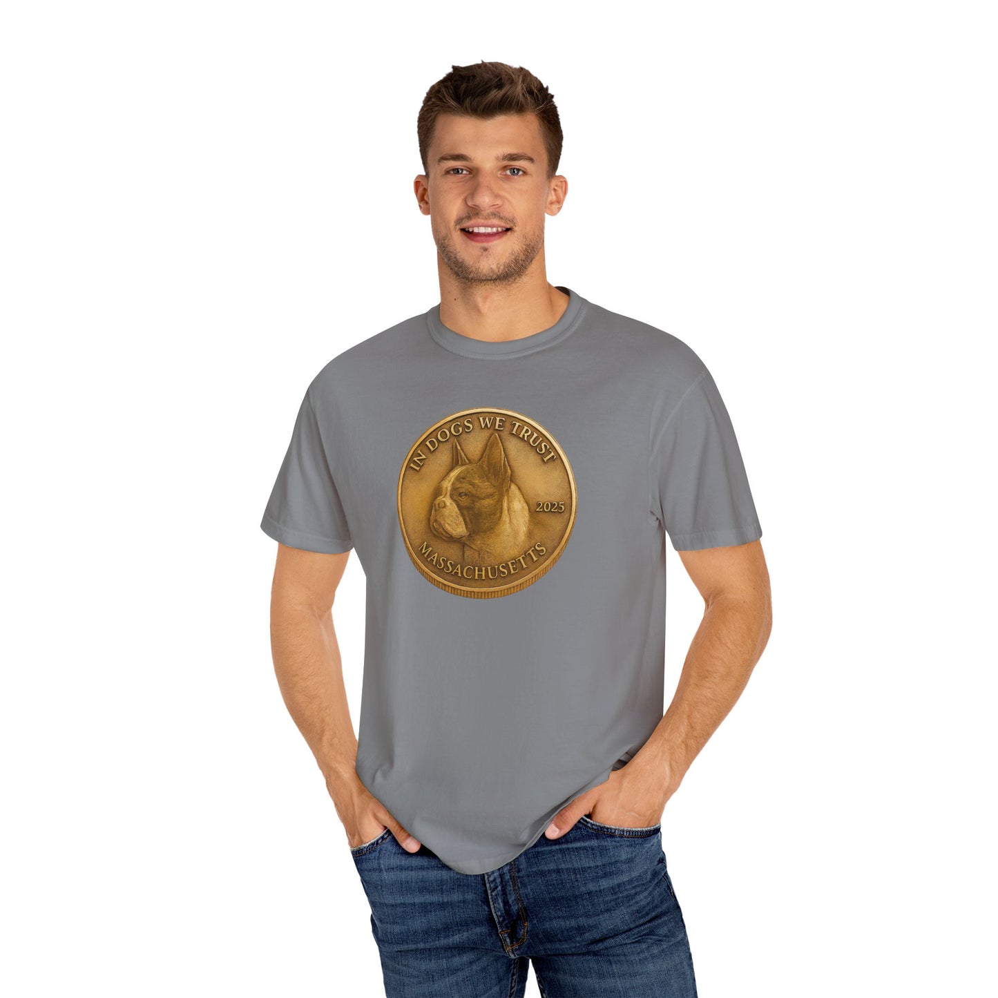 Massachusetts State Coin T-Shirt Collection - Proud Dog Breed Illustrations