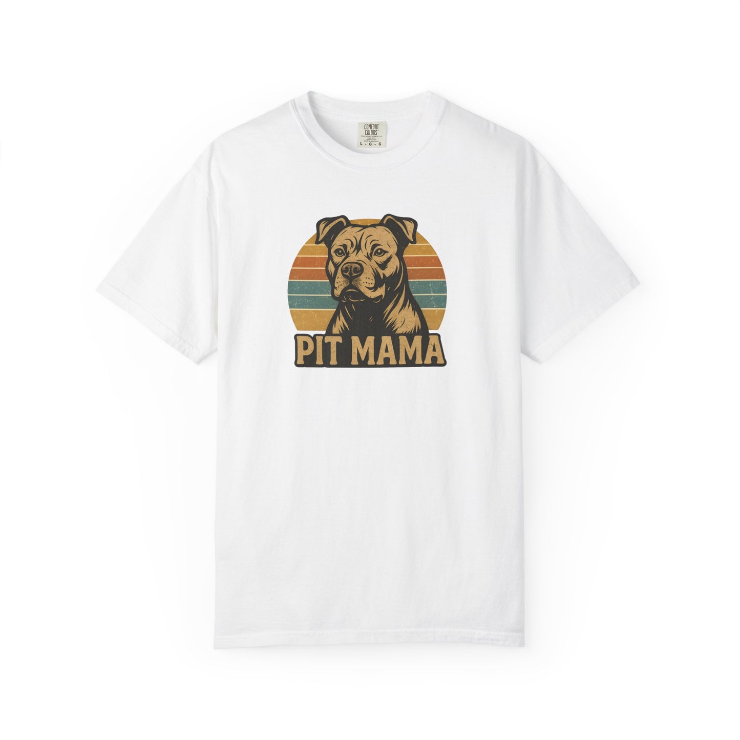 Retro Pit Mama T-Shirt | Garment-Dyed Tee for Dog Lovers | Perfect for Casual Wear, Gifts, Birthdays, Pet Celebrations, Dog Adoption Events