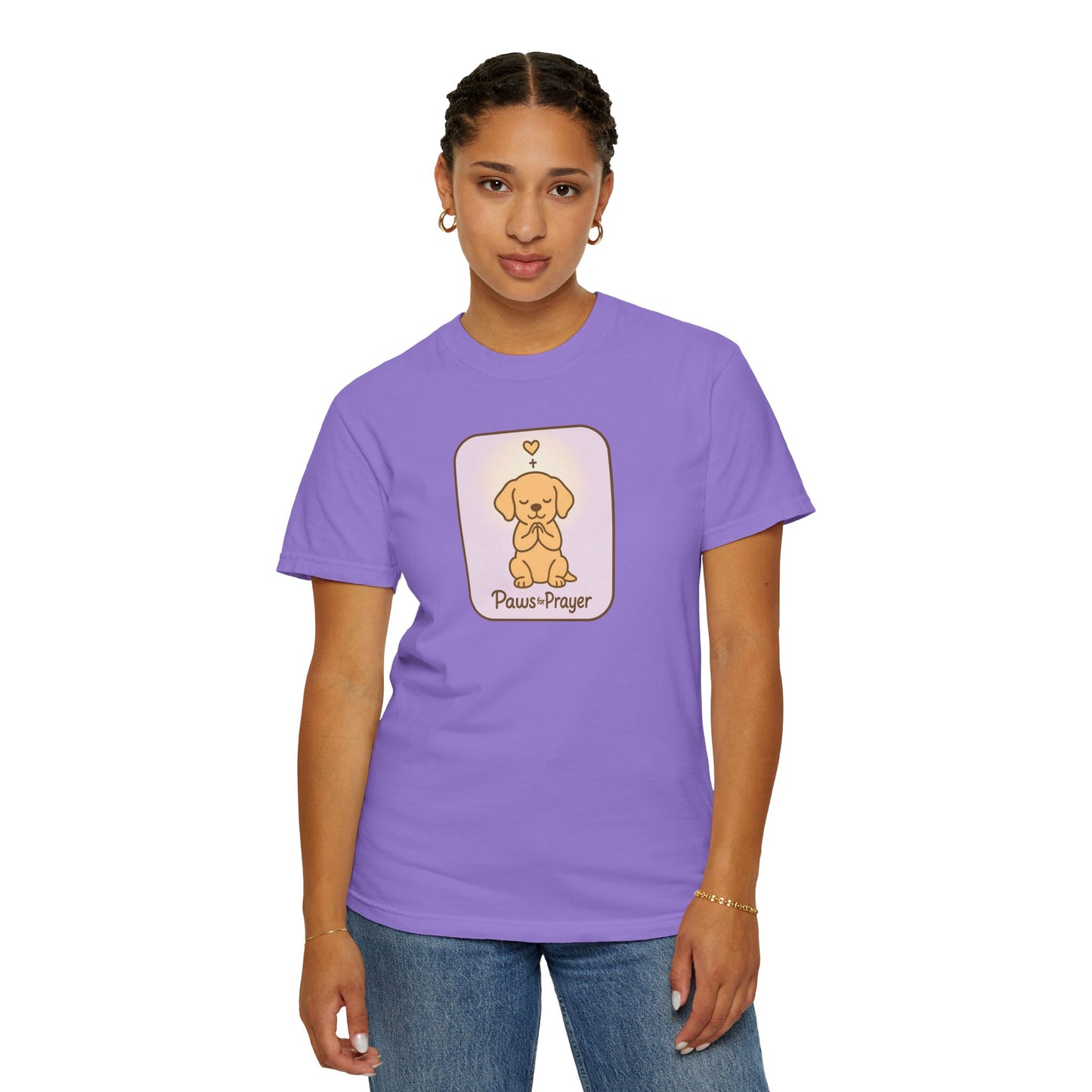 Prayerful Paws Unisex T-Shirt, Dog Lover Gift, Cute Pet Tee, Animal Prayer Shirt, Casual Animal Tees, Gift for Dog Owners