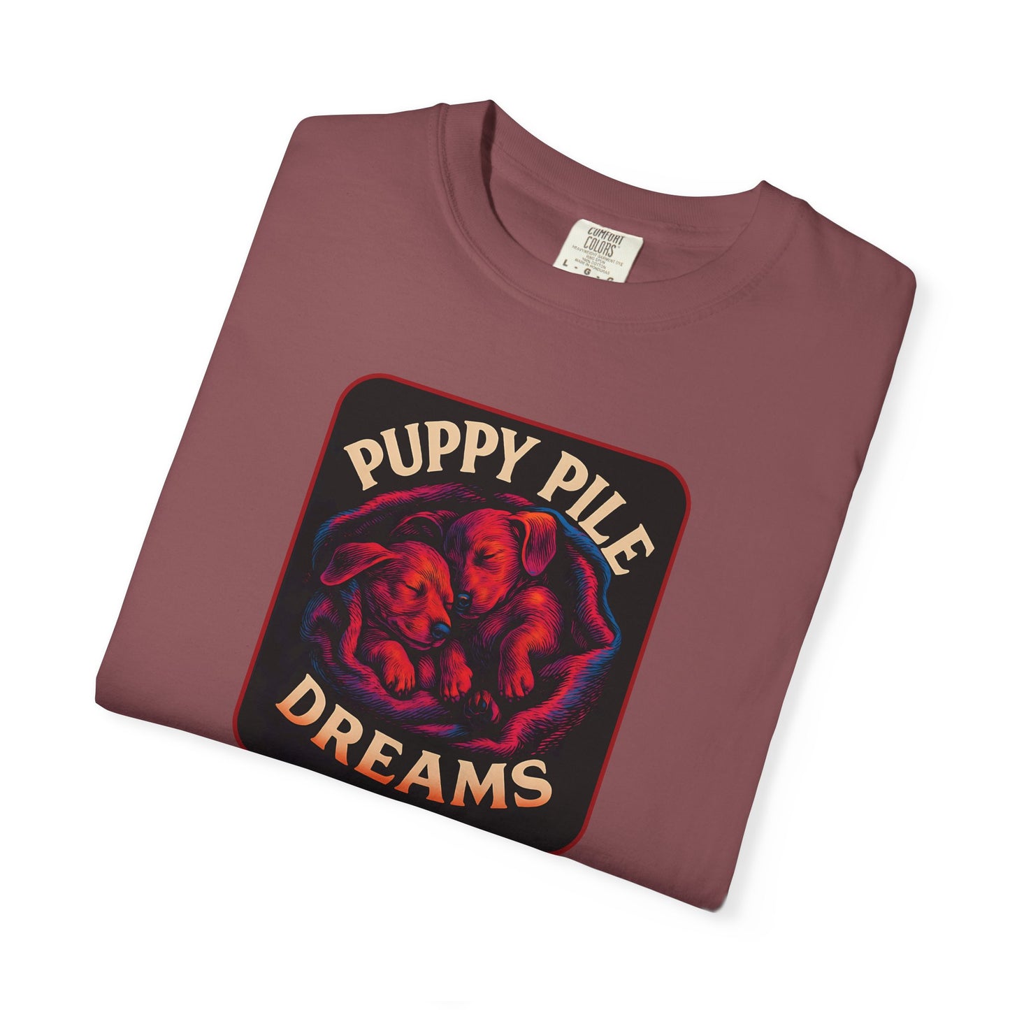 Puppy Pile Dreams T-Shirt, Unisex Tee, Dog Lover Gift, Casual Wear, Comfortable Cotton Shirt, Fun Animal Graphic Tee