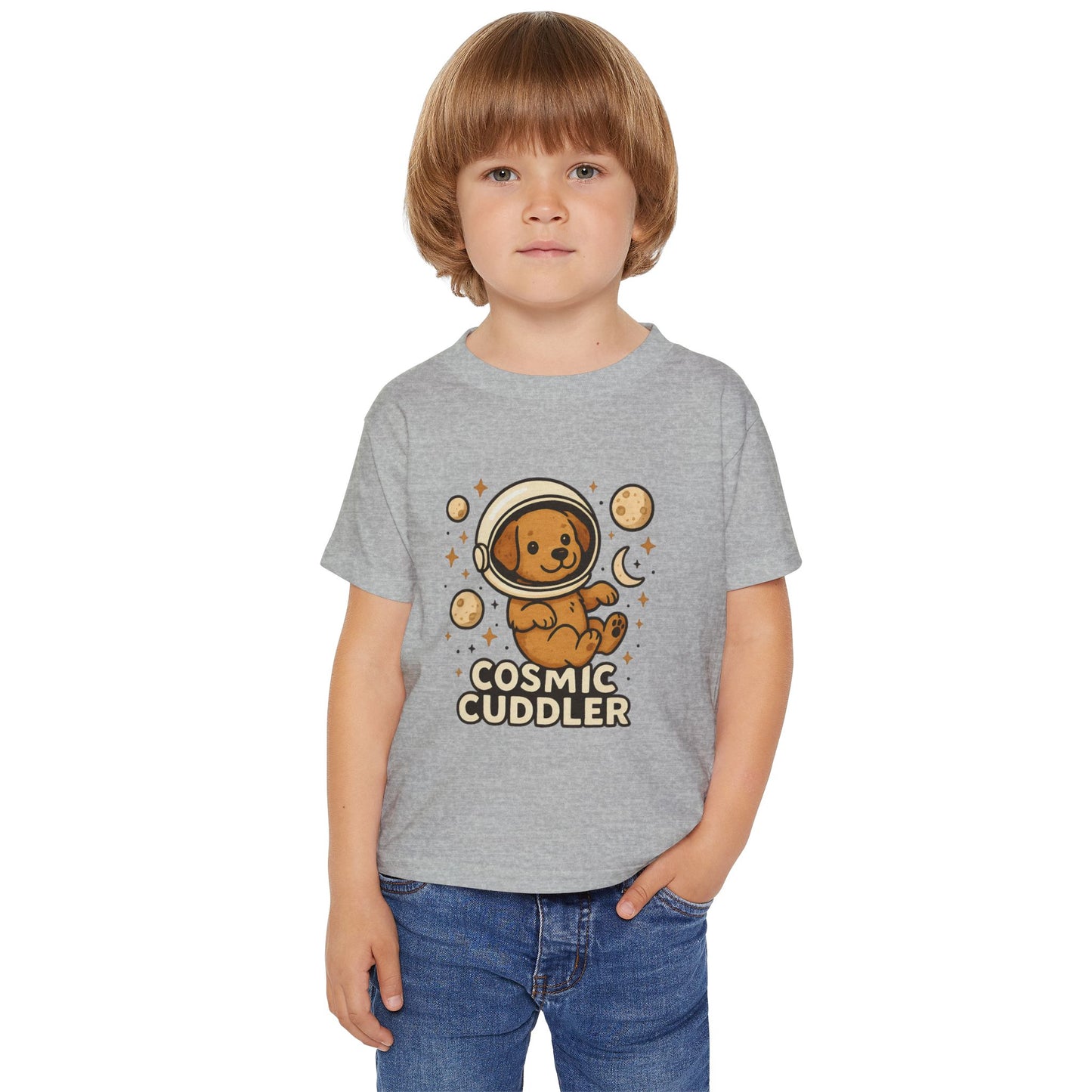 Cosmic Cuddler Toddler T-shirt | Cute Baby Tee, Toddler Space Shirt, Dog Lover Gift, Kids Astronaut Tee, Birthday Outfit