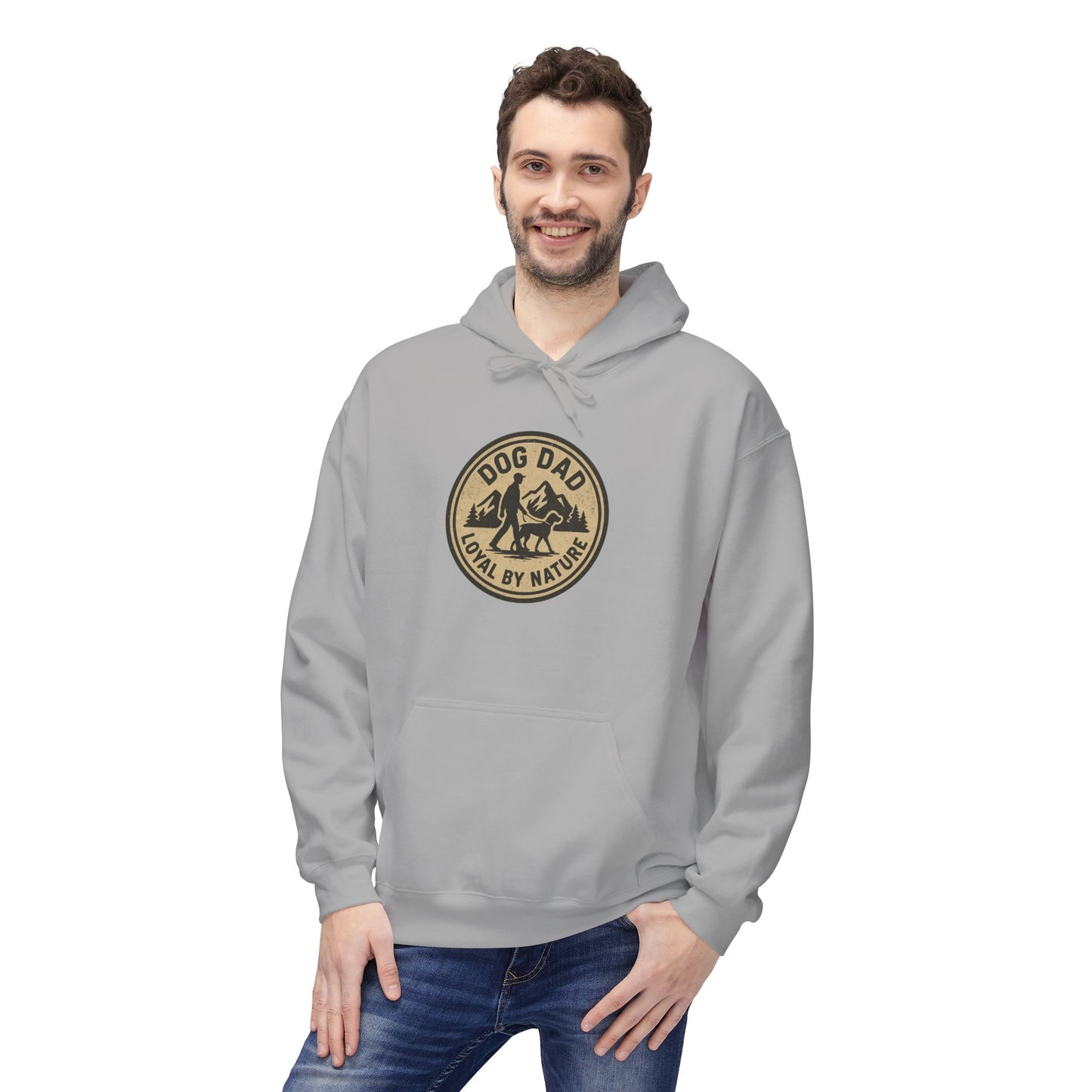 Dog Dad Fleece Hoodie, Unisex Softstyle Hooded Sweatshirt, Perfect Gift for Dog Lovers, Comfortable and Stylish
