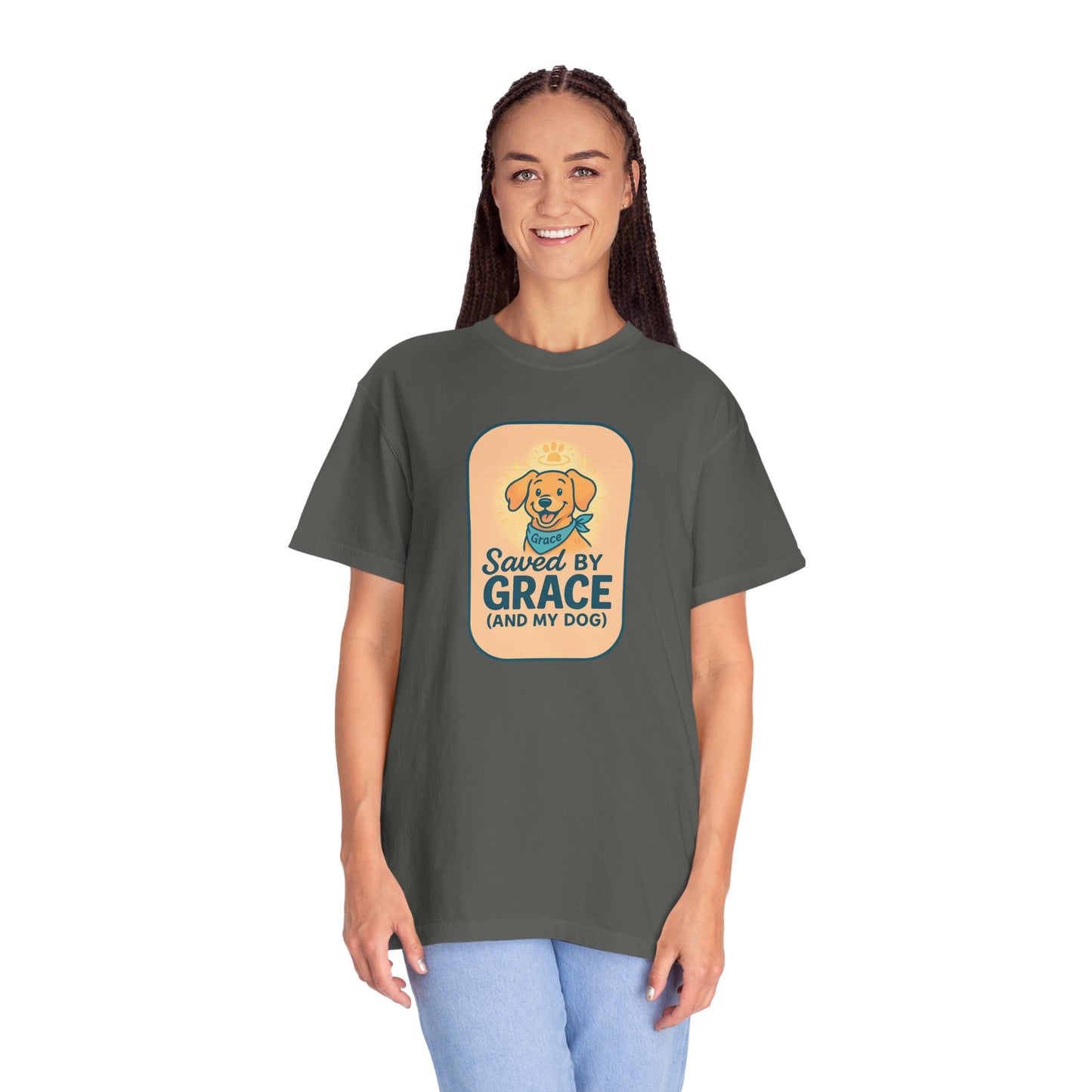 Dog Lover's Saved by Grace T-Shirt, Pet Lover Gift, Casual Tee, Birthday, Dog Adoption, Unisex Fashion, Cute Animal Shirt