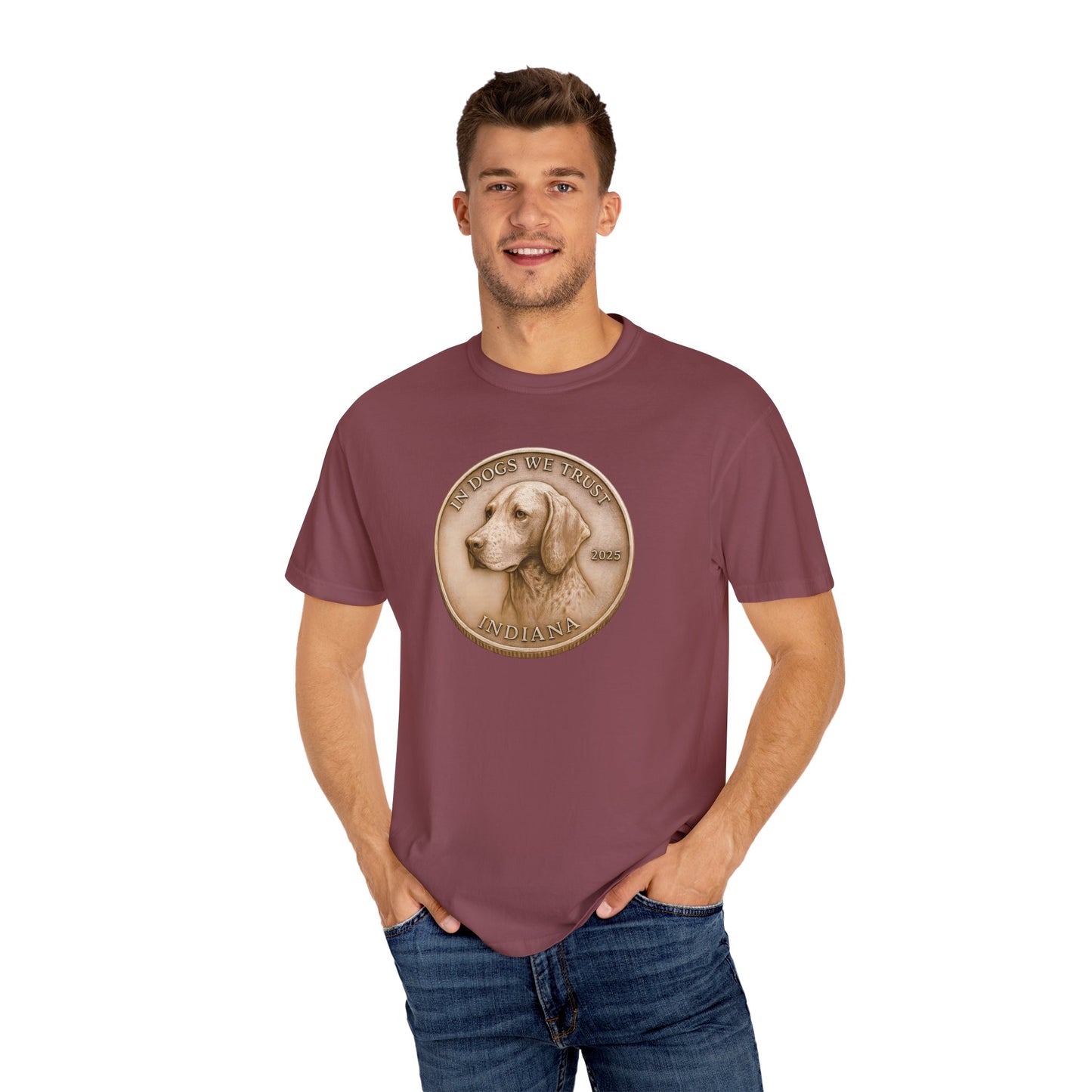 Indiana State Coin T-Shirt Collection - Proud Dog Breed Illustrations