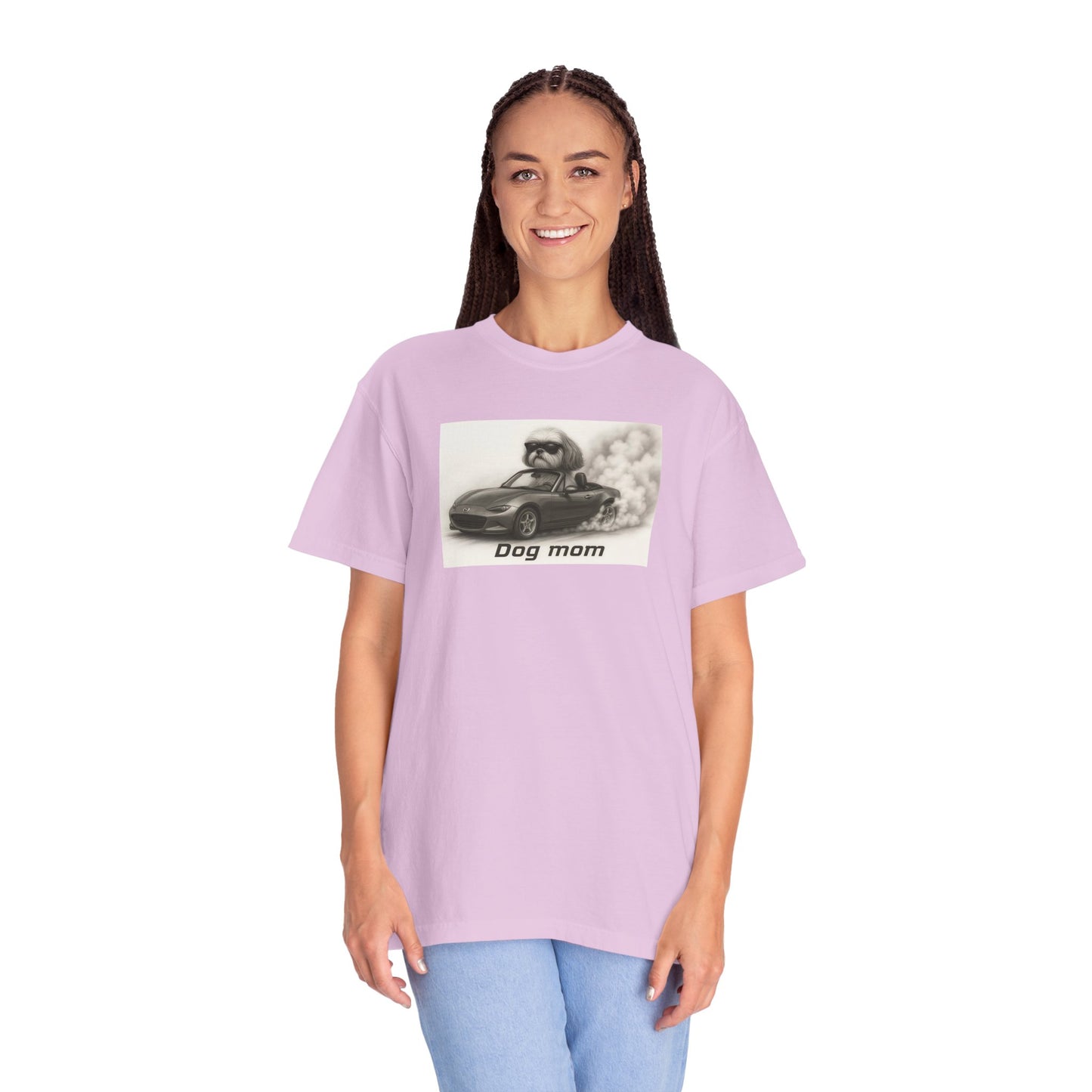 Dog Mom - Shih Tzu - “Cool Dogs in Cool Cars” T-Shirt Collection