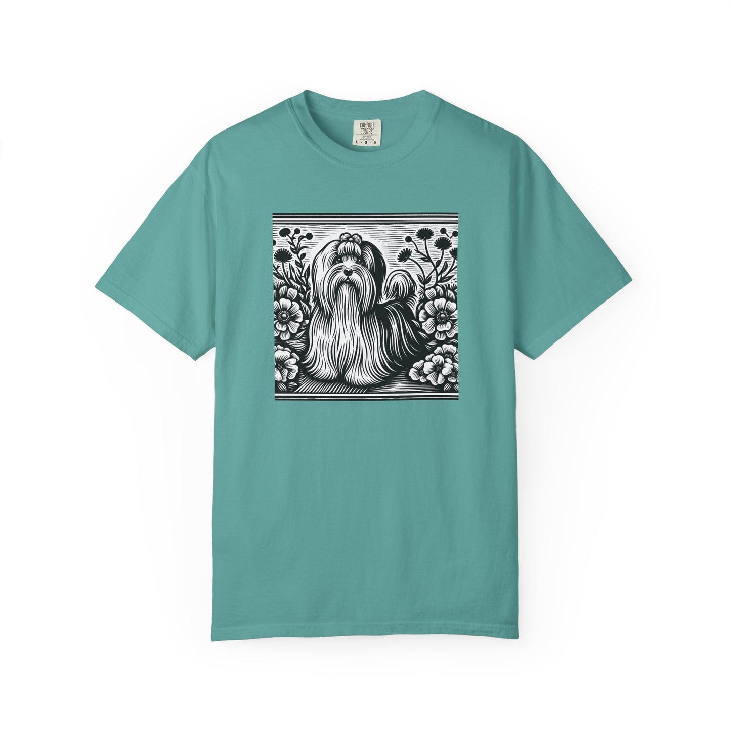 Havanese - Unisex Garment-Dyed T-shirt with Floral Dog Design - Perfect for Pet Lovers