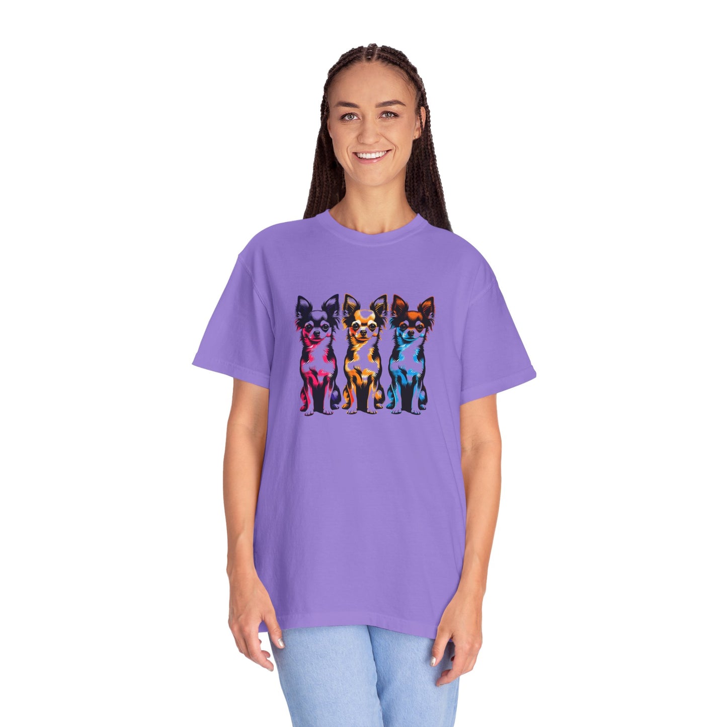 Colorful Chihuahua T-Shirt - Fun & Stylish Unisex Garment-Dyed Tee