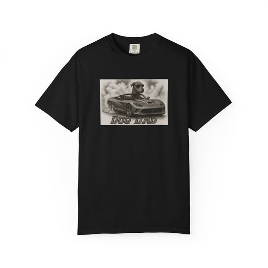 Dog Dad - Irish Wolfhound - Cool Dogs in Cool Cars T-Shirt Collection | Funny Dog Lover Apparel for Men