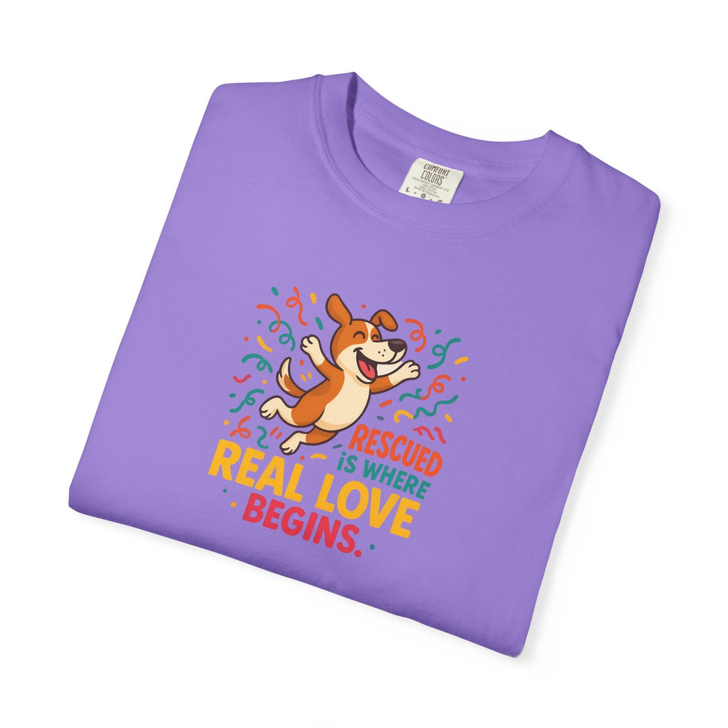 Rescue Love T-Shirt, Unisex Dog Lover Tee, Adoption Awareness Shirt, Pet Rescue Apparel, Gift for Animal Lovers