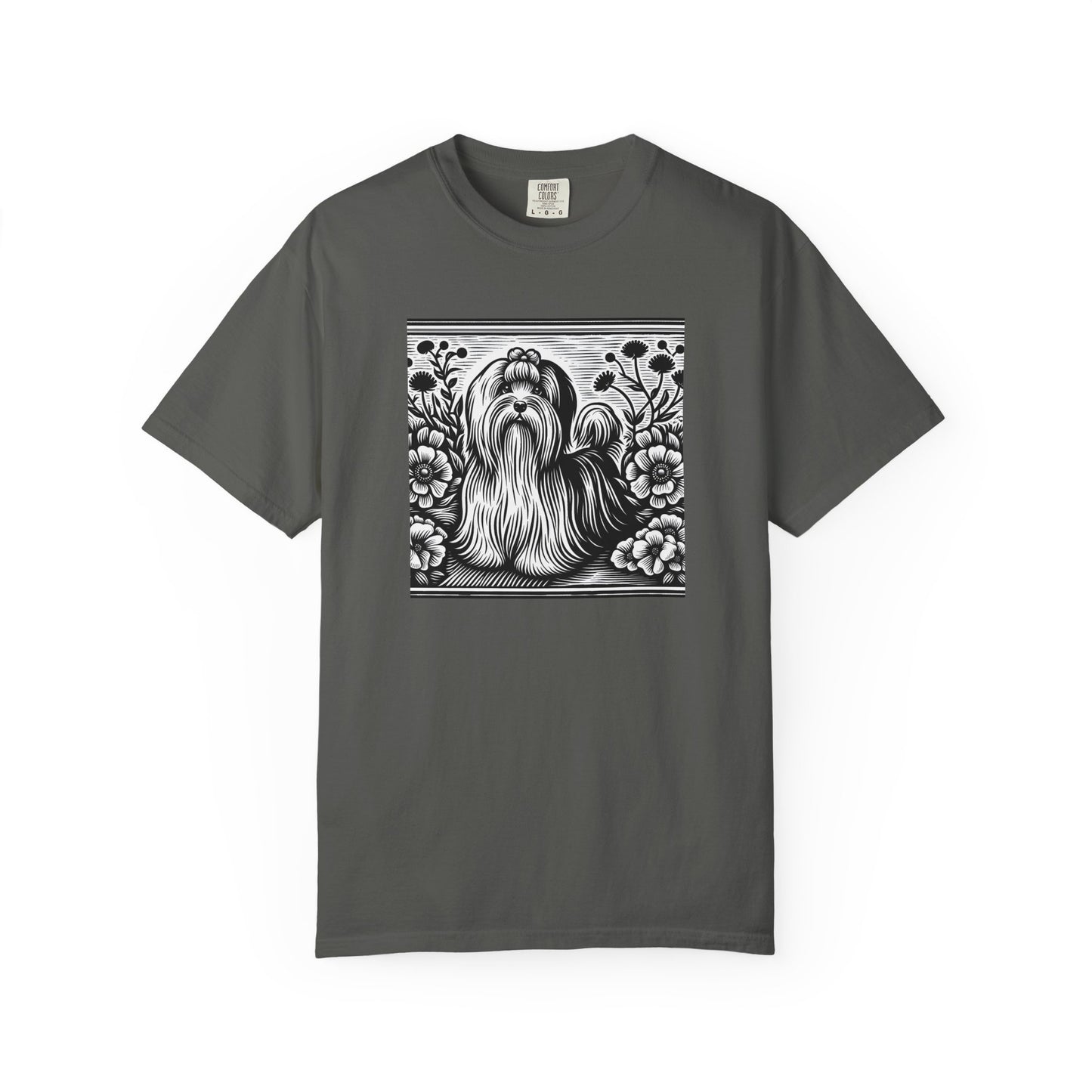 Havanese - Unisex Garment-Dyed T-shirt with Floral Dog Design - Perfect for Pet Lovers