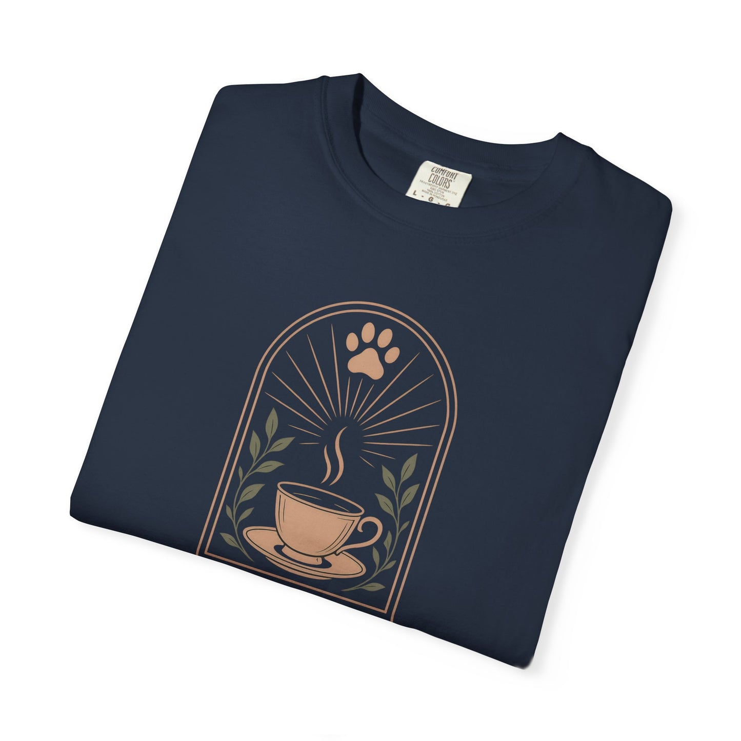 Serenity Coffee and Paws T-Shirt, Unisex Garment-Dyed Tee for Comfort, Perfect Gift for Pet Owners, Relaxation Apparel, Summer Casual [...]