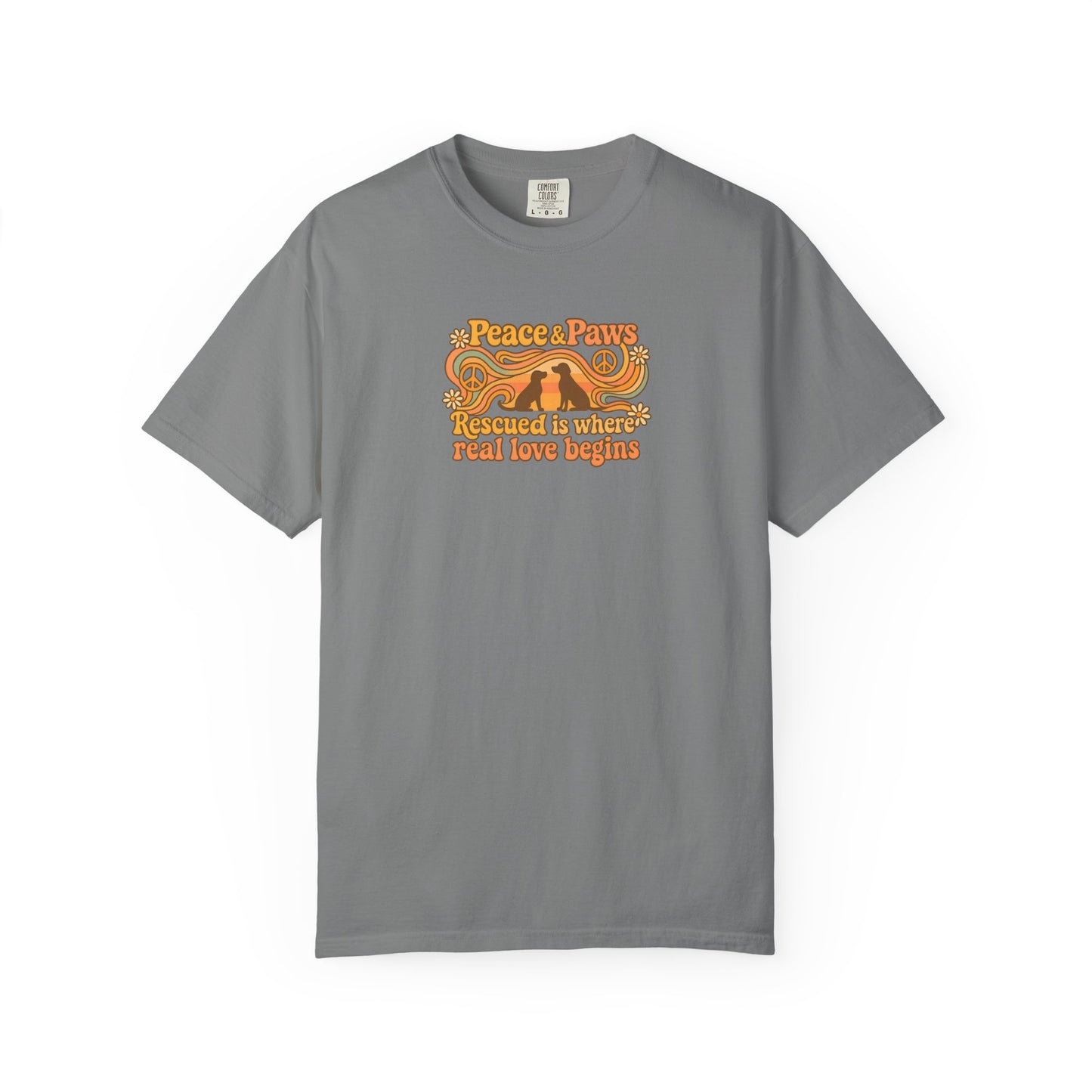 Peace & Paws T-Shirt, Vintage Style Tee