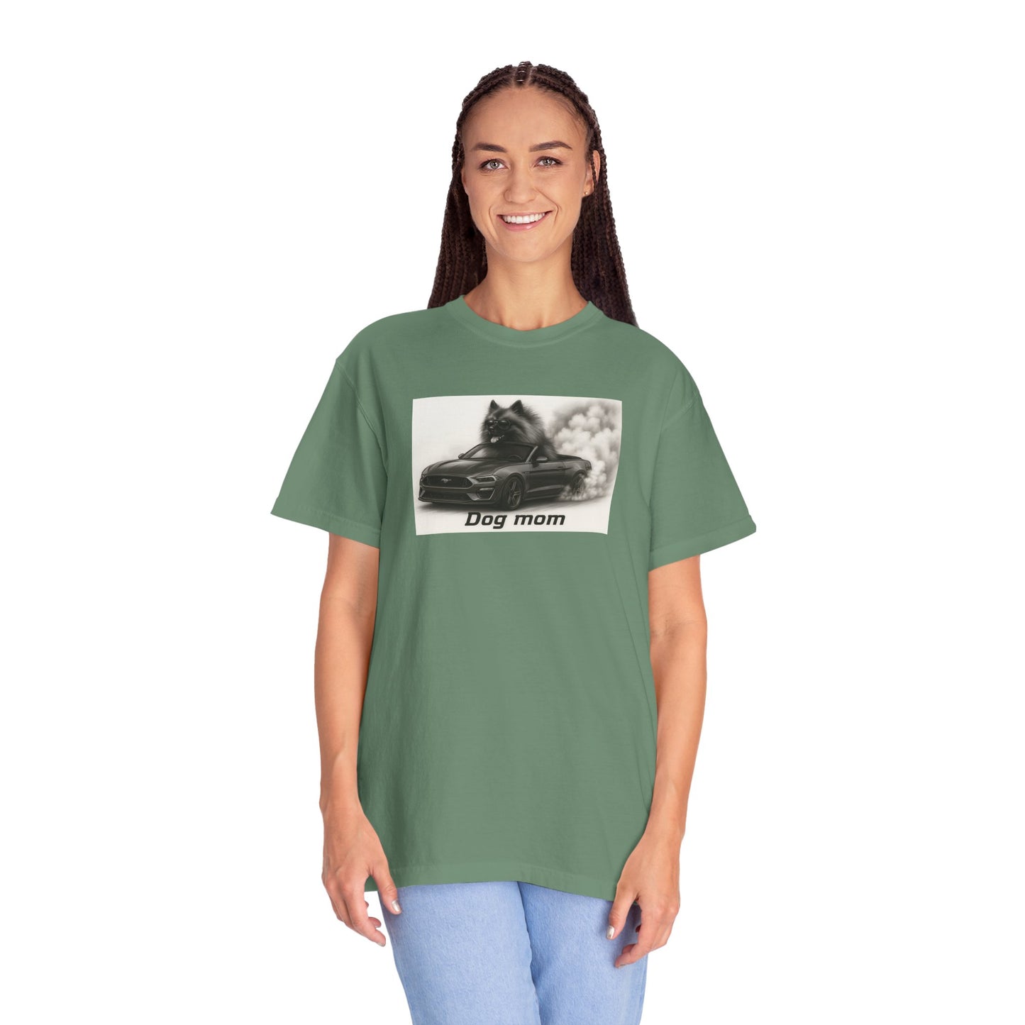 Dog Mom - Keeshond - “Cool Dogs in Cool Cars” T-Shirt Collection