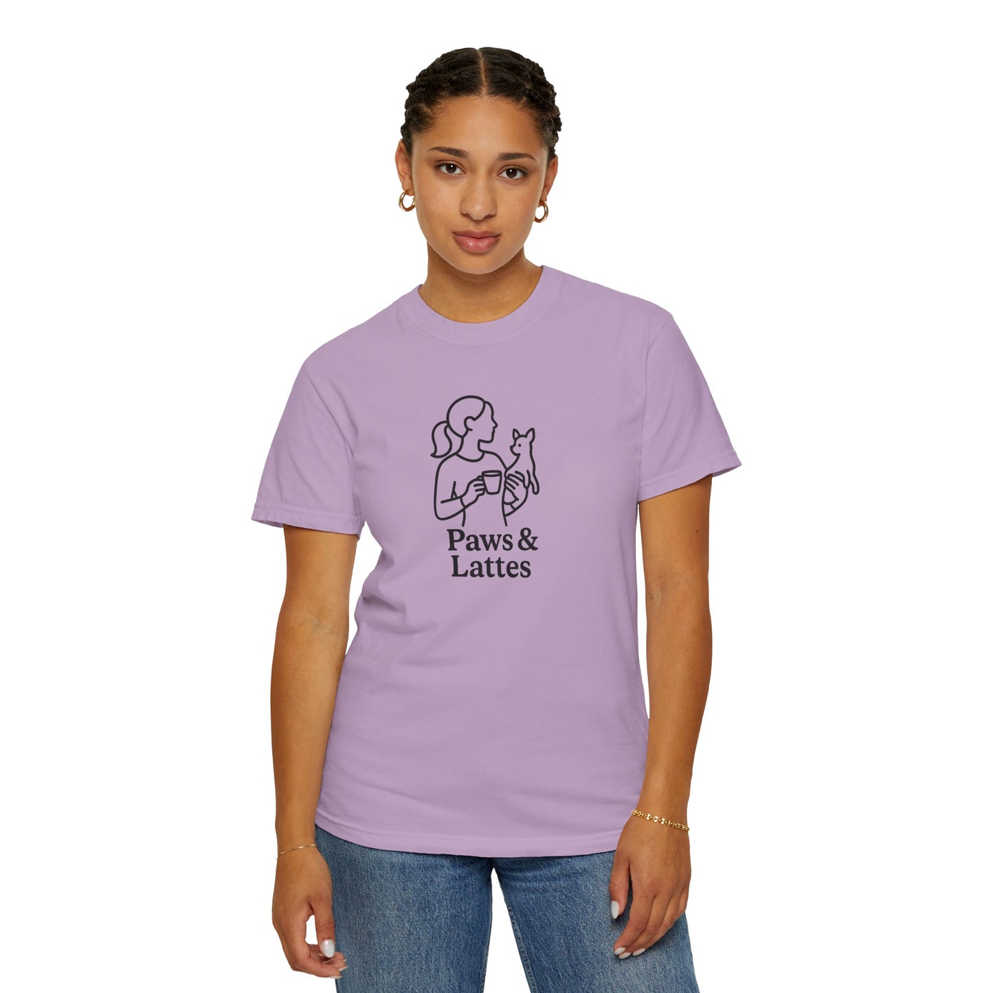 Paws & Lattes Unisex Garment-Dyed T-Shirt, Cute Pet Lover Tee, Coffee Lover Shirt, Animal Adoption Gift, Birthday Gift for Dog Lovers, [...]