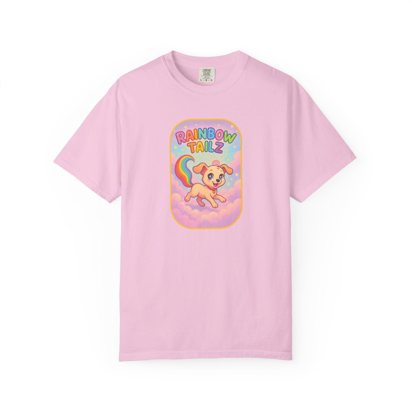 Cute Pet T-Shirt, Rainbow Tail Tee, Graphic Tee for Dog Lovers, Birthday Gift, Cozy Casual Wear, Mother's Day Gift
