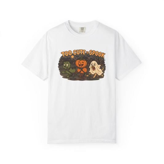 Halloween-Themed Unisex Garment-Dyed T-Shirt, Cute Spooky Tee for Fall, Perfect for Halloween Parties and Casual Wear