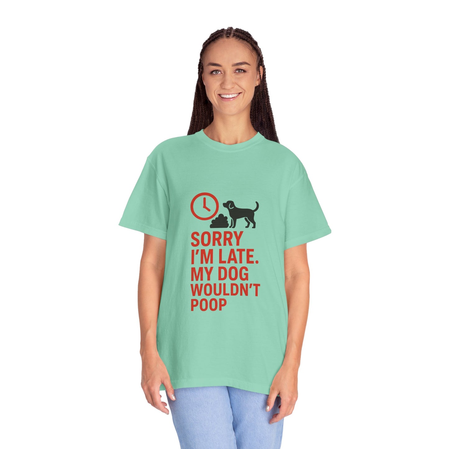 Funny Dog Lover T-Shirt, Sorry I'm Late, Pet Owner Gift, Unisex Tee, Casual Humor Shirt, Dog Mom, Dog Dad Tee