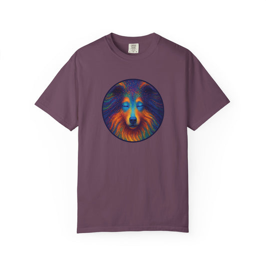 Vibrant Art T-Shirt, Psychedelic Collie Shirt