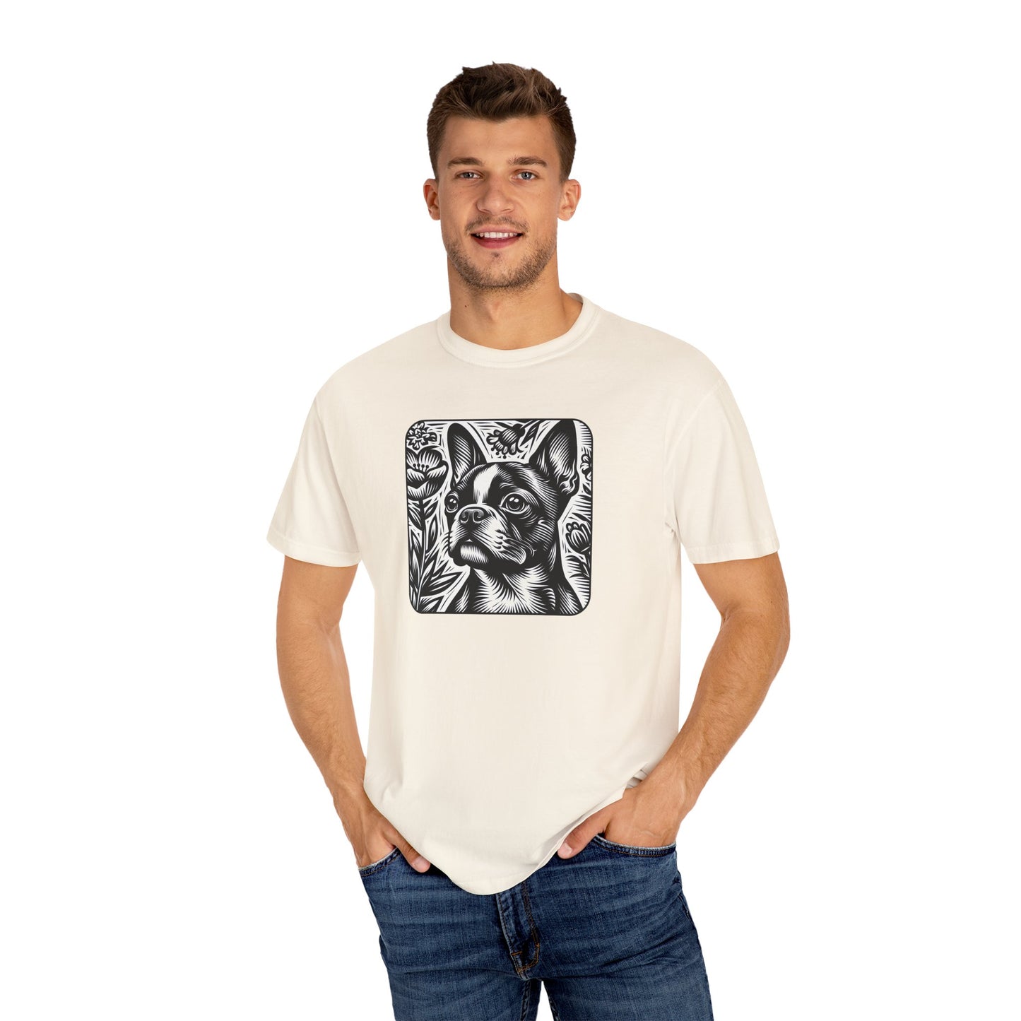 Vintage French Bulldog T-Shirt - Unisex Garment-Dyed Tee