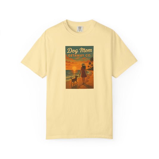 Dog Mom Sunset Tee, Unisex T-Shirt, Dog Lover Gift, Summer Vacation Shirt, Pet Parent Apparel, Casual Everyday Wear