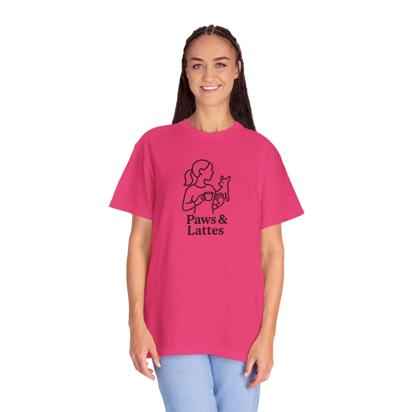 Paws & Lattes Unisex Garment-Dyed T-Shirt, Cute Pet Lover Tee, Coffee Lover Shirt, Animal Adoption Gift, Birthday Gift for Dog Lovers, [...]