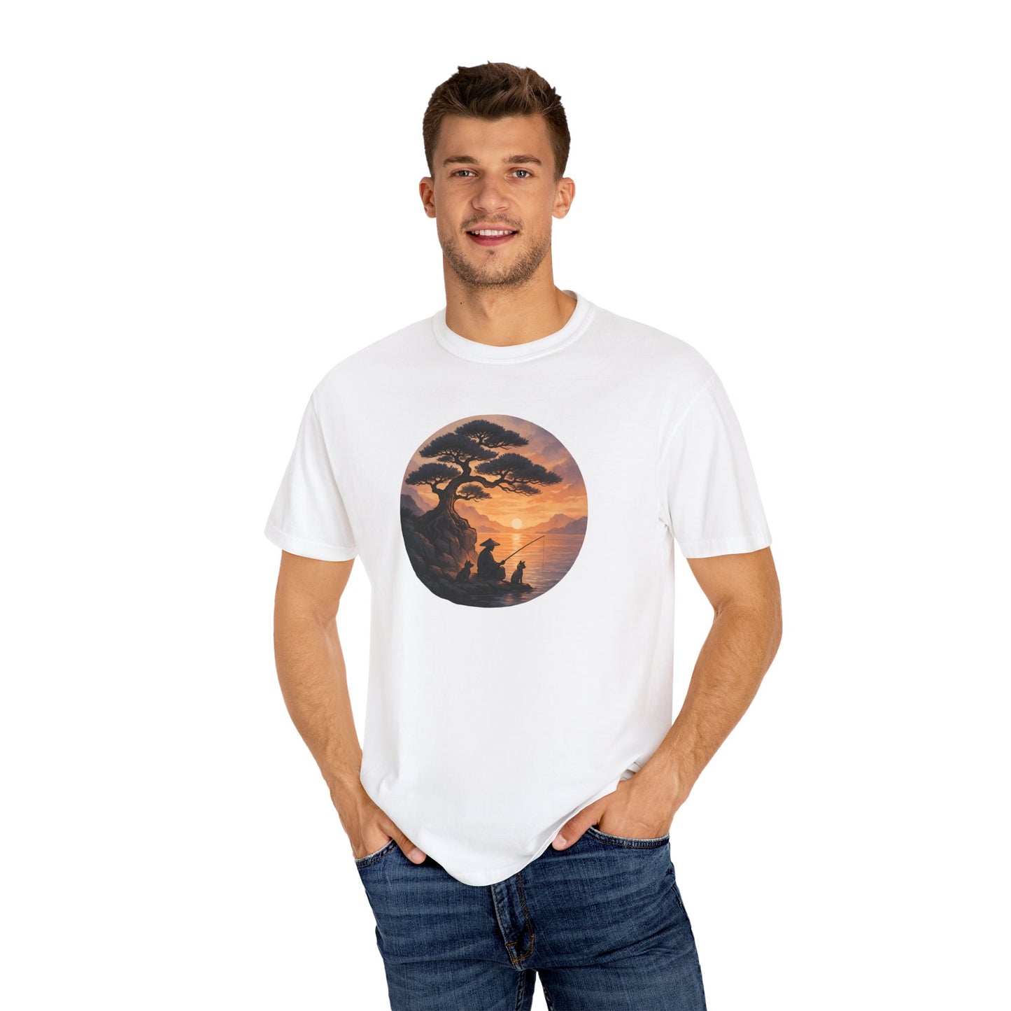 Vintage Sunset Fisherman T-shirt