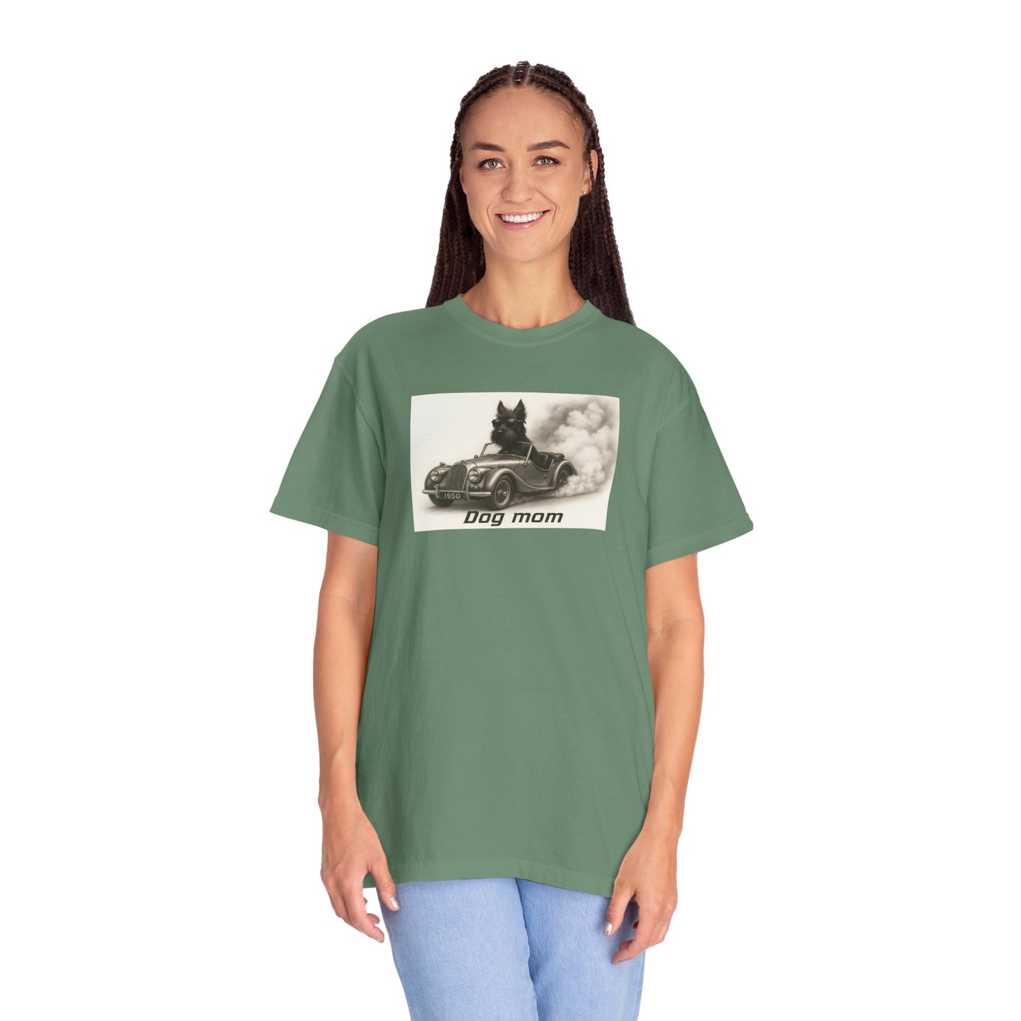 Dog Mom - Scottish Terrier - “Cool Dogs in Cool Cars” T-Shirt Collection