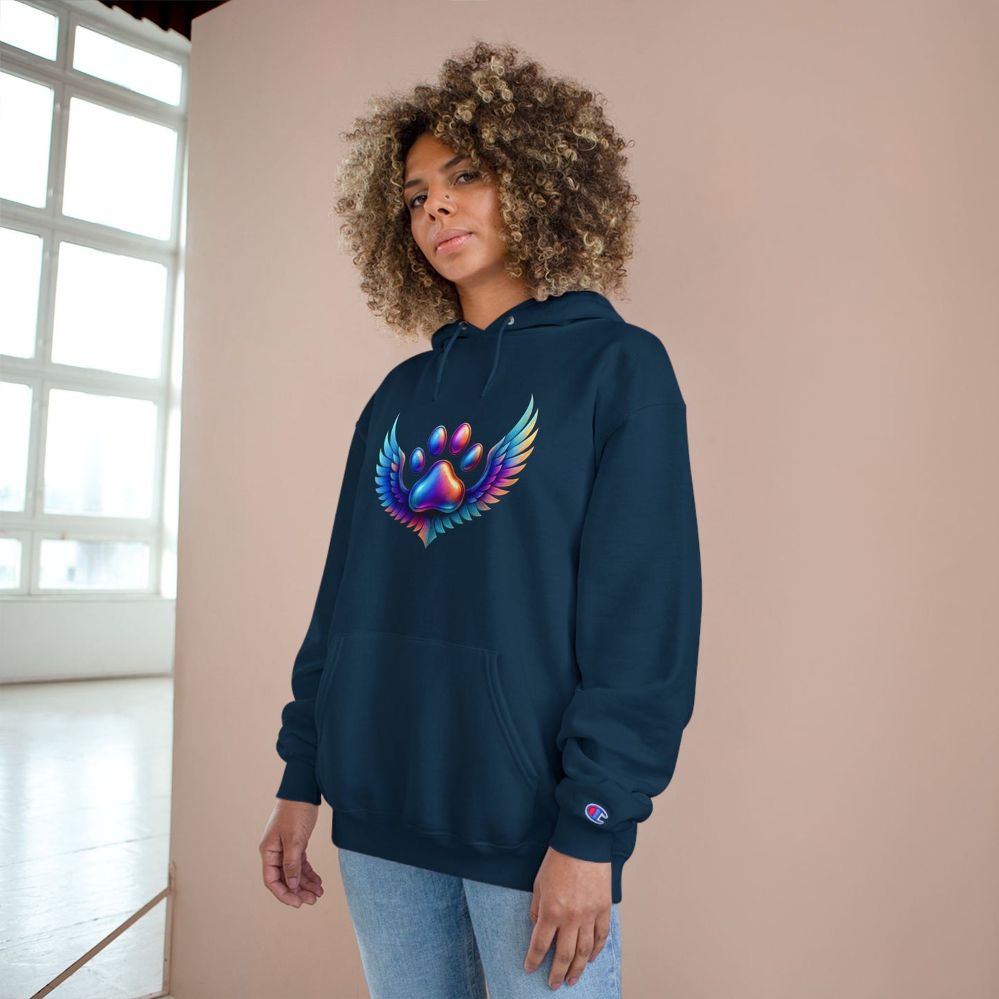 Colorful Paw Print Champion Hoodie
