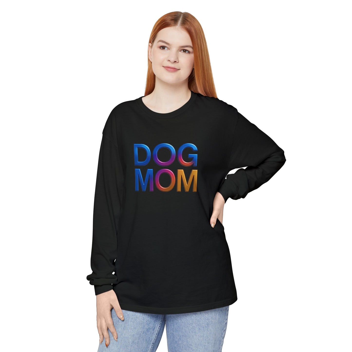 Dog Mom Long Sleeve Tee - Perfect Gift for Pet Lovers, Casual Wear, Dog Mom Apparel, Cozy Fashion