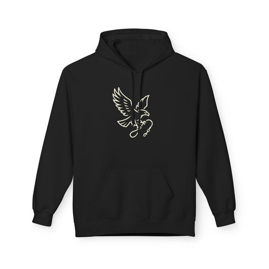 Stylish Unisex Fleece Hoodie with Unique Bird Design, Cozy Pullover, Casual Wear, Gift for Nature Lovers, Perfect for Fall