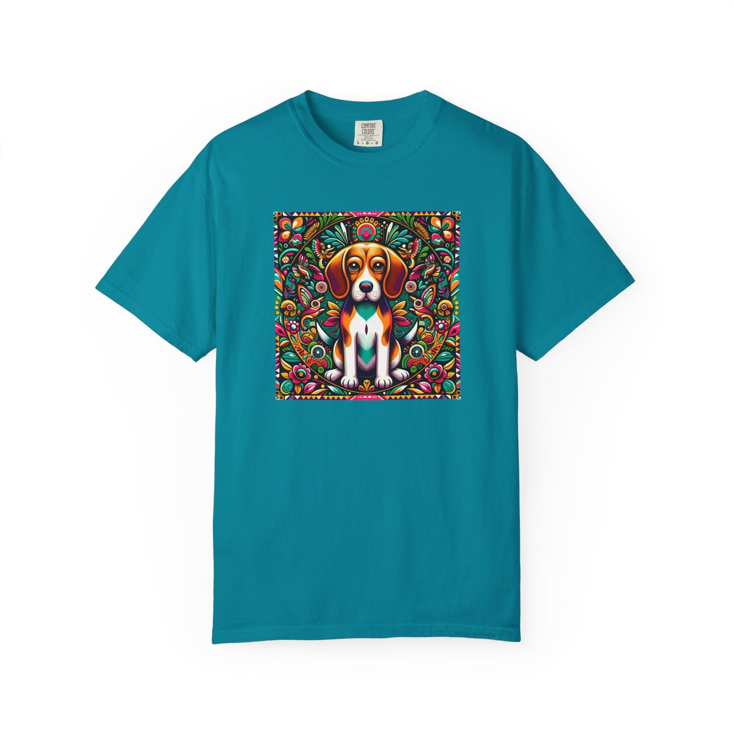 Vibrant Dog Art Unisex Garment-Dyed T-Shirt | Colorful Canine Design
