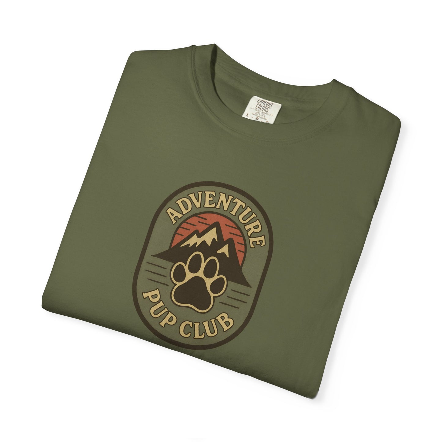 Adventure Pup Club Unisex Garment-Dyed T-Shirt, Dog Lover Gift, Outdoor Adventure Apparel, Pet Club Tee, Nature Lover Shirt